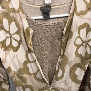 sweater w/short sleeve sparkle undergarment